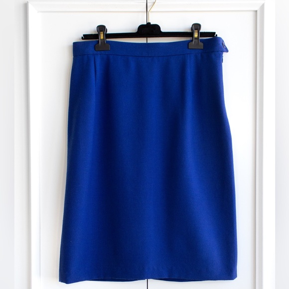 Yves Saint Laurent Encore Vintage S/S 1995 Royal Blue Gold Hearts Jacket Suit - Picture 14 of 16